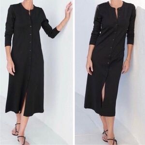 AYR Serenity Now Prima Cotton Button Up Dress Black Large